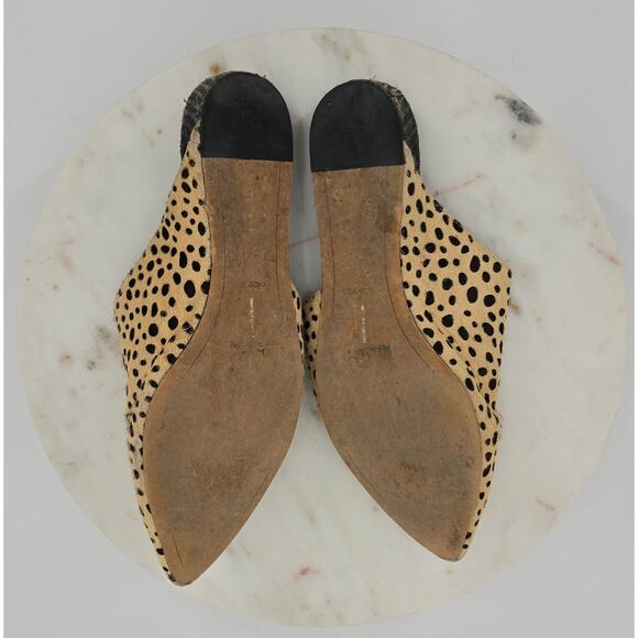 Dolce Vita Ekko Leopard Calf Hair Pointed Toe Slides - Picture 8 of 10